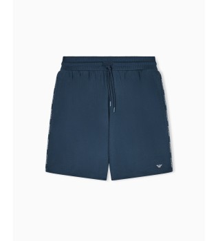 Bermudas de estar por casa en punto con cinta con logotipo marino