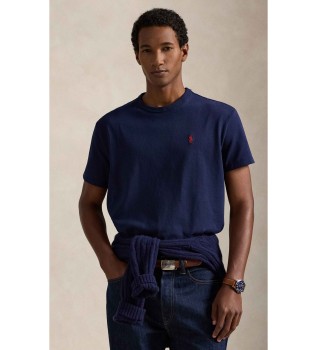 T-shirt de malha pesada Classic Fit azul-marinho
