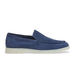 Marina soft navy leather loafers