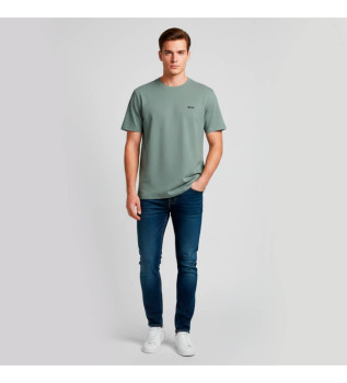 T-shirt med kontrastfarvet logo, grøn