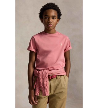 Camiseta de punto jersey de algodón rosa