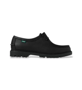 Jett Leder Brogue Schuhe schwarz