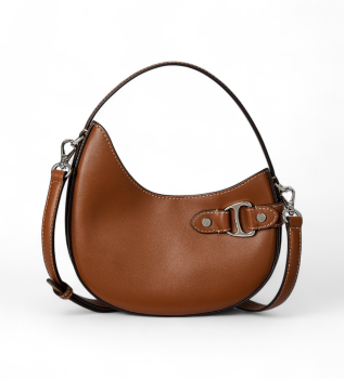 Borsa a tracolla piccola Tasha in pelle marrone