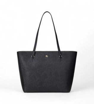 Sac tote Karly moyen en cuir texturé noir