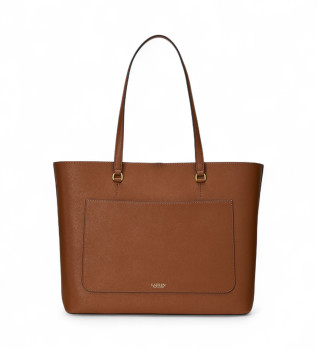 Bolso tote Karly de piel cruzada marrón