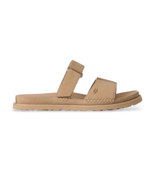 Sandali GoldenGaze Slide in pelle beige