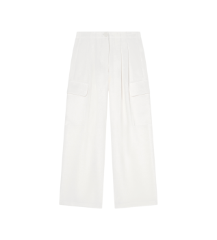 Pantalon cargo large blanc