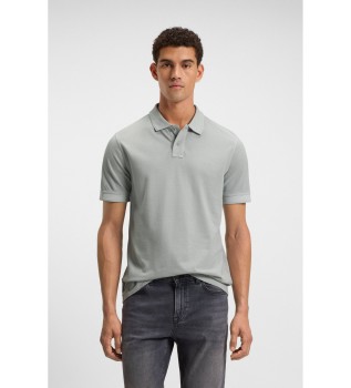 Piqué-polo met grijs logo