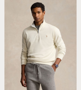 Maglione in maglia morbidissima color bianco sporco