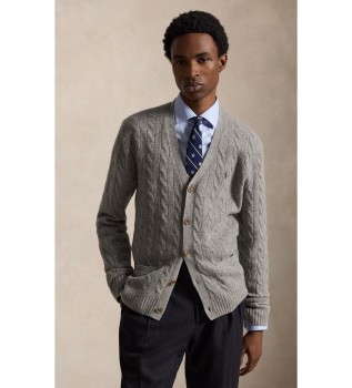 Cardigan en laine et cachemire gris