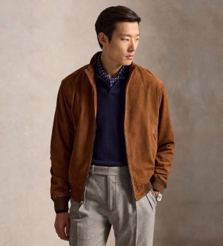 Veste Charleton en daim marron