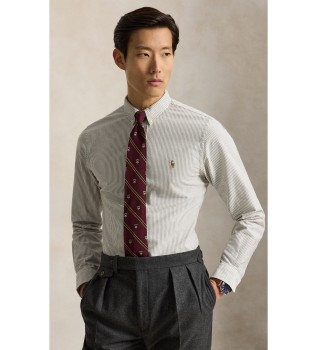 Camisa oxford con rayas Custom Fit blanco