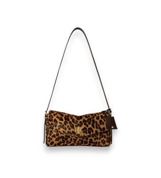 Bolso Farrah mediano con estampado marrón
