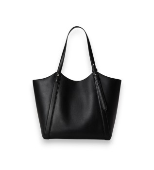 Bolso tote Tasha grande de piel de napa negro
