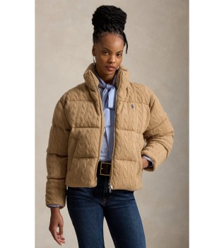 Chaqueta acolchada de lana y cachemira beige