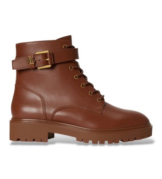 Bottines Allyson en cuir avec bride marron
