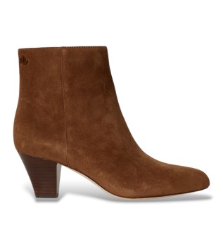 Bottines Emersyn en daim avec talon marron