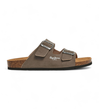 Sandali Bio Double Velour bež barve