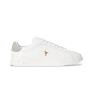Heritage leather trainers white, grey