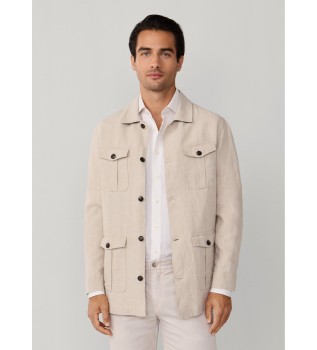 soprabito di lino beige