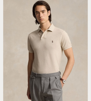 Polo in maglia beige