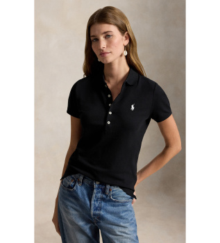 Polo elástico Slim Fit negro