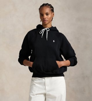 Shrunken Fit Fleece-Sweatshirt schwarz