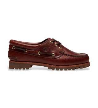 Authentic brown leather boat shoes