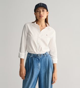 Oxford Slim Fit skjorta med stretch vit