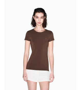 T-shirt moulant marron