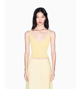 Haut en maille jaune