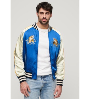Niebieska kurtka typu bomber Sukajan