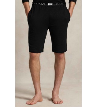 Black fitted French terry shorts