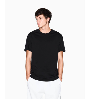Plain black regular-fit T-shirt