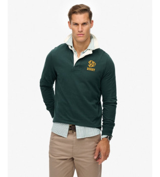 Grünes Vintage-Rugby-Polohemd im Athletic-Stil