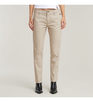 Beigefarbene Kate Boyfriend-Hose im Chino-Stil