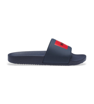 Flip-flops med logotyp på remmen, marinblå
