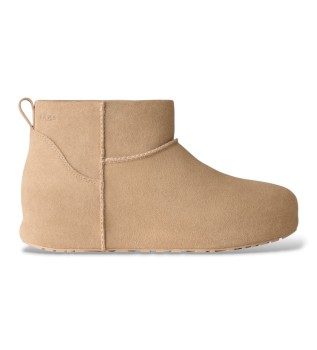 Lederstiefeletten Classic Mini Enwrap beige