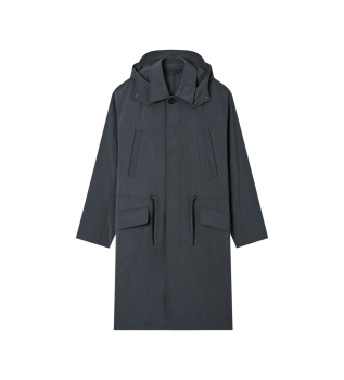 Trenchcoat met Afneembare Capuchon grijs