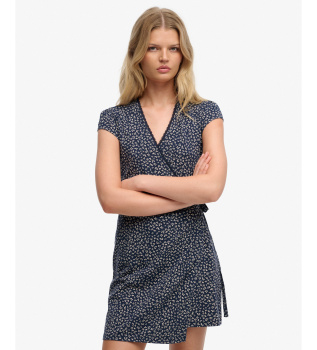 Marineblauwe Athletic Essential Wrap jurk
