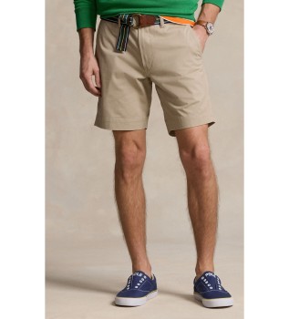 Pantalón corto de chino Straight Fit beige