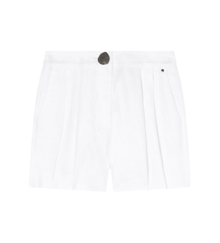 Short taille haute blanc