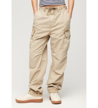 Pantalon cargo taille basse Para beige