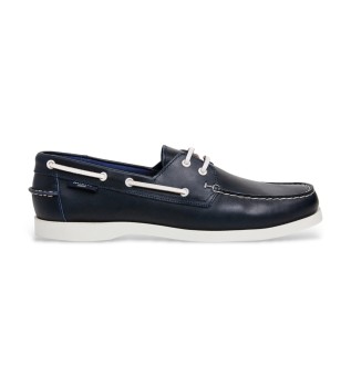 Deck One Navy Leather Moccasins