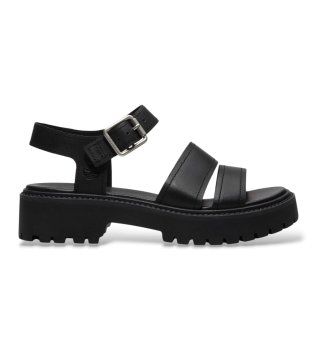 Sandalias de Piel con plataforma y tira trasera Stone Street negro