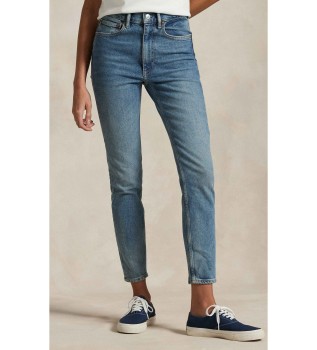 Jeans de Tiro Alto Super Slim azul