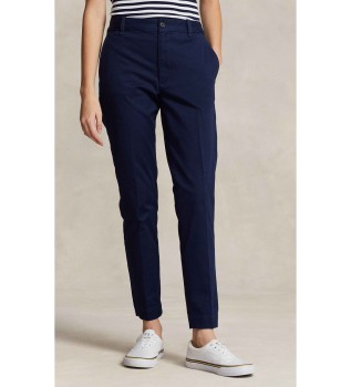 Slim Fit twillbukser i marineblå