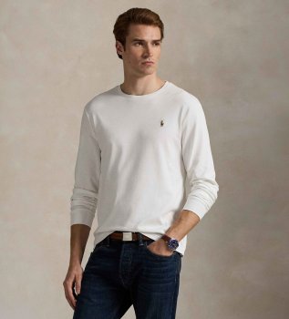 Maglietta di cotone Custom Slim Fit bianca