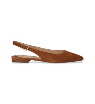 Londyn Brown Suede Backless Flat Shoe