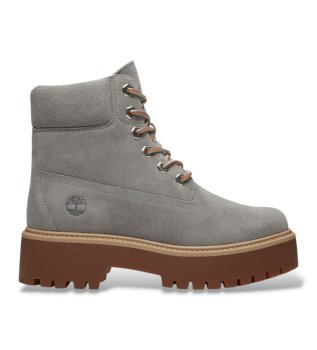 Botas de pele Stone Street cinza